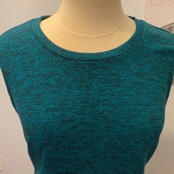 Joe Fresh Knit Lightweight Green Sleeveless Rouched Dress - Picture 2 of 10